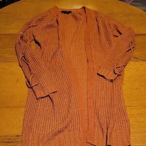 Women's Orange Cardigan Sweater